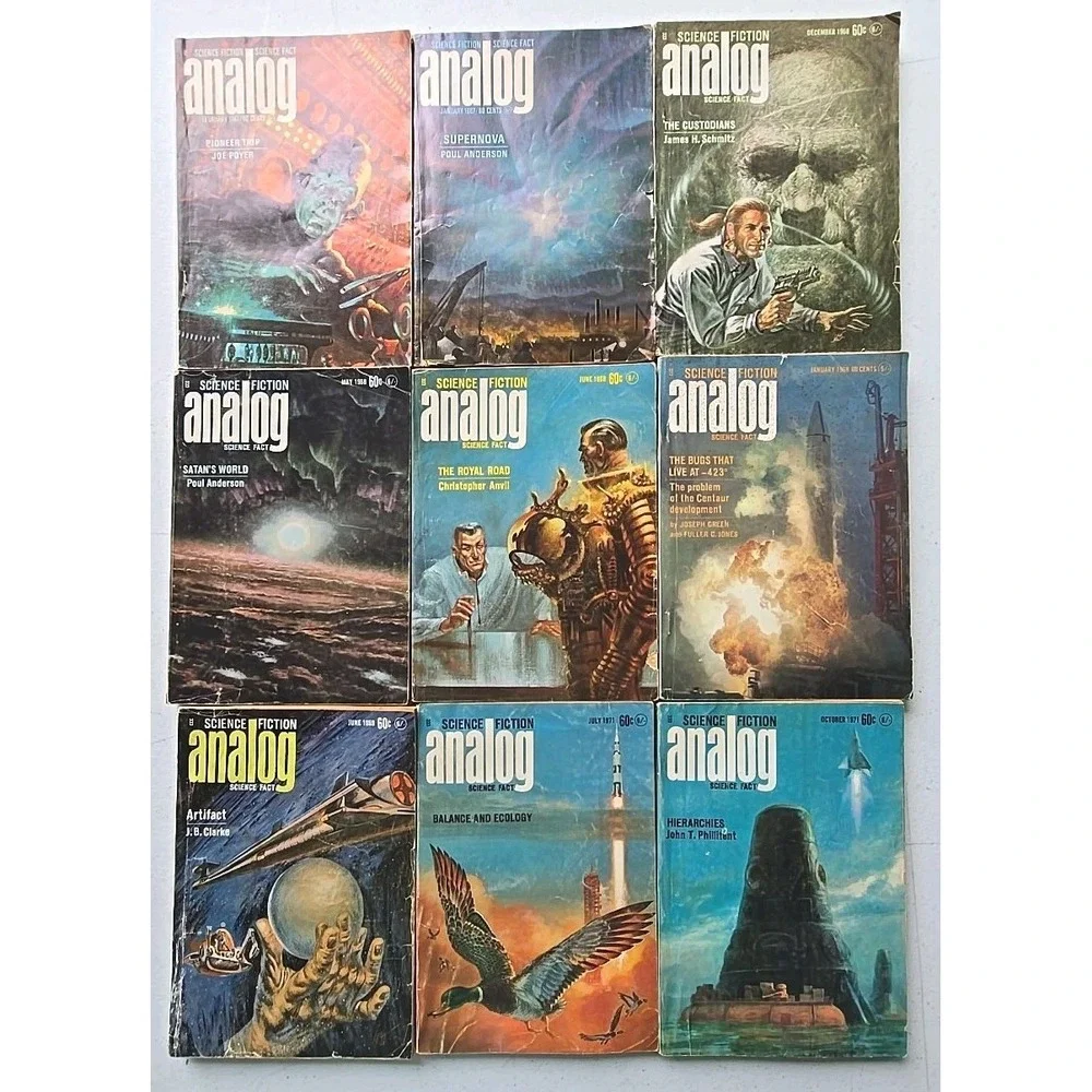 Analog Science Fiction Science Fact and Fiction 1960-75 Magazines Lot of 40 TSD8
